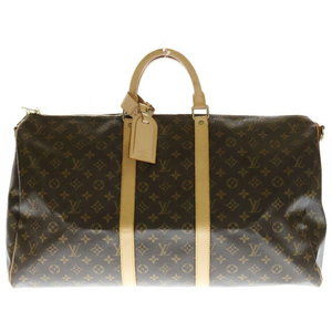 Louis Vuitton Keepall Bandouliere Monogram Canvas Boston Bag Brown